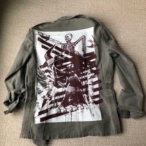 German Army Jacket with Screenprint Back